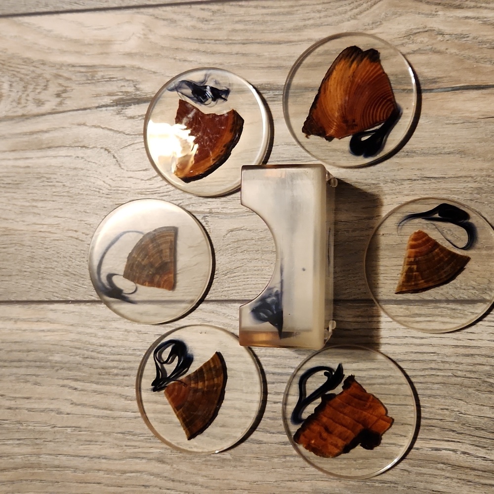 Wood and Risen coaster